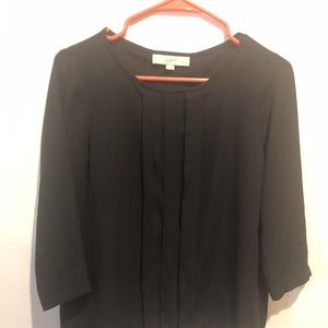 LOFT Black Silk Blouse